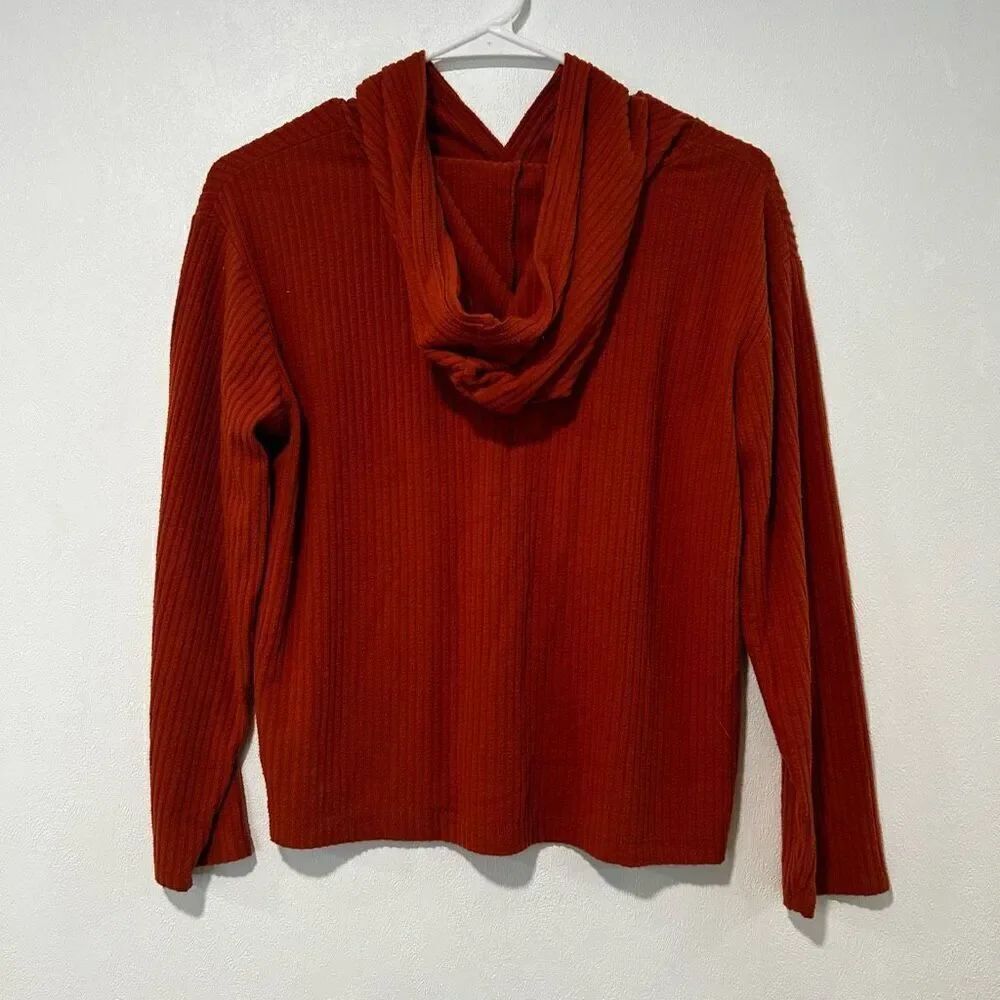 Cat & Jack Rust Ribbed Hoodie TopβKids L (10/12) | Long Sleeve Pullover Fall Coz - Picture 2 of 4